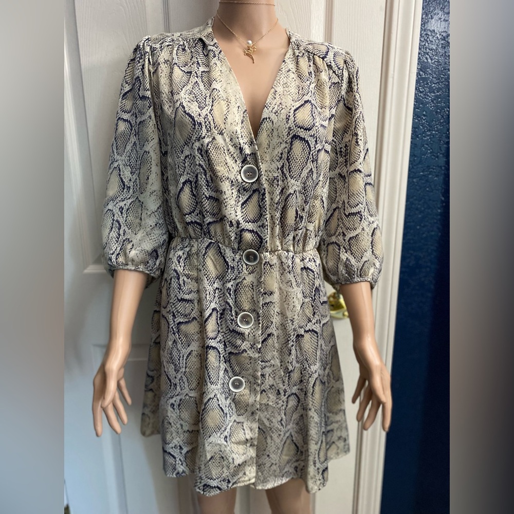 Zara Basic Snakeskin Print Top - image 3